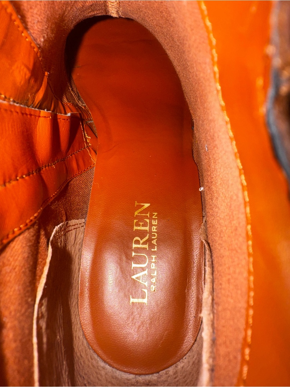 Lauren Ralph Lauren Women's Orange Leather Ankle Booties